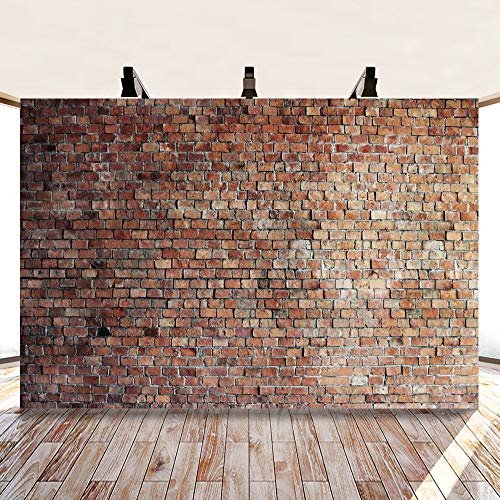 12x8ft Vintage Red Brick Wall Backdrop for Photoshoot Old Brickwall Backgrounds for Photography Newborn Baby Shower Adults Wedding Portrait Photography Backdrop Wallpaper Photo Studio Props - size: 12x8ft