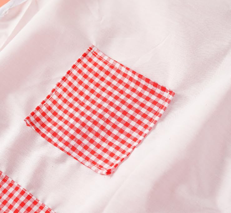 Baby Chef Outfit Apron And Chef Hat Set, Baby Photoshoot Props Boy Newborn Photography Costume Infant Bakery Outfits - color: Red for Girls