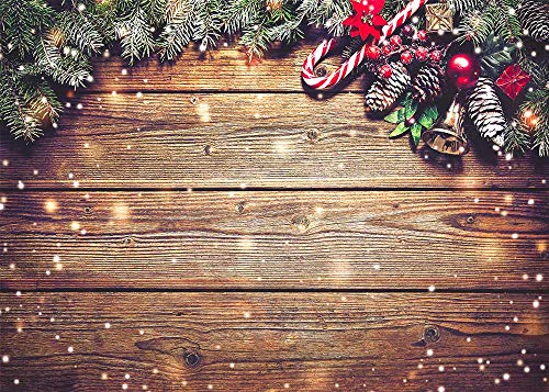 Winter Snowflake Gold Glitter Christmas Wooden Wall Holiday Photo Background 7X5ft Vinyl Xmas Party Photography Backdrops Kids Portrait Family Party Photo Studio Booth Props
