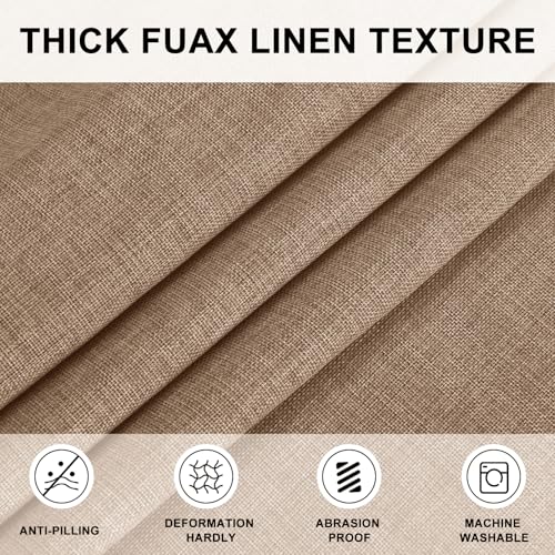 Hiasan Faux Linen Round Tablecloth 30 Inch - Wrinkle and Stain Resistant Decorative Washable Polyester Fabric Table Cloth for Dining Room Kitchen Party, Khaki - color: Khaki, size: 30" (Round)
