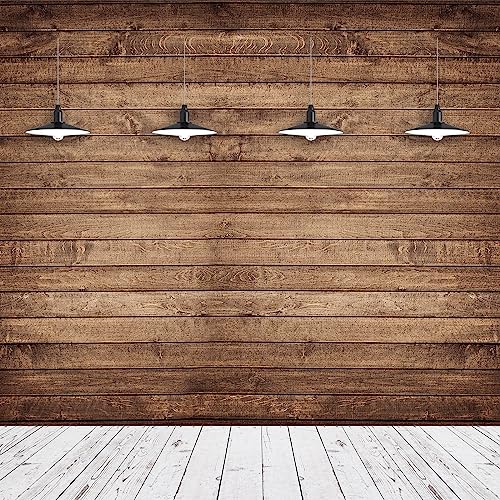 Mixweer Brown Wood Backdrop for Photography Rustic Wooden Photo Backdrop Decorations Retro Wood Wall Background Birthday Party Weeding Backdrop(8 x 6 ft) - size: 8 x 6 ft