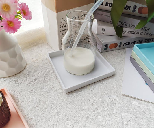 Small Square Tray (5.9 inch) 3 Pack, Durable White Tray for Desserts & Organization, Lightweight for Coffee, Drinks, Party, Seasoning, Perfume and Display. - color: White - 3 Tray, size: 5.9" x 5.9" x 0.8"