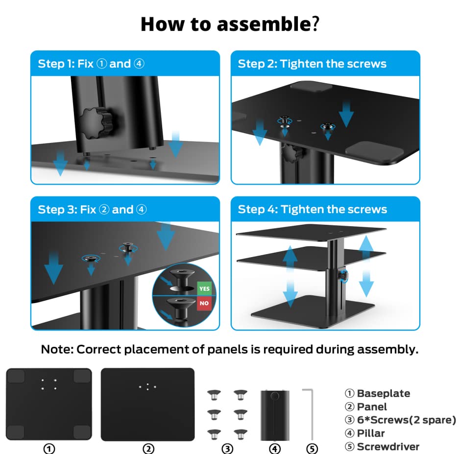 BoYata Monitor Stand, Adjustable Monitor Riser Metal Computer Stand Compatible with TV, PC, Laptop, Computer, iMac, and All Screen Display-Black - color: Black