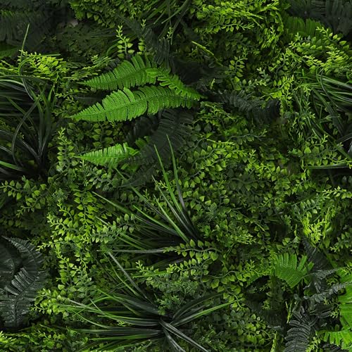 3rd Street Inn Greenery Panel - Artificial Hedge Wall - Fake Plant Wall Backdrop - Privacy Screen - Interlocking Panels - Indoor Outdoor Décor (12, Fern) - color: Fern