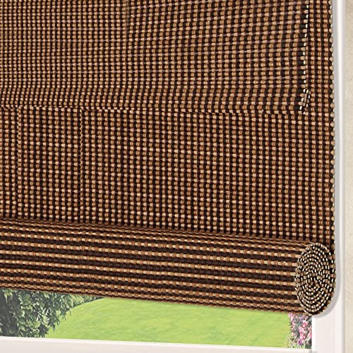 Letau No Drill No Tools Cordless Wood Window Shades Blinds, Bamboo Light Filtering Roller Shades, Color 14 - color: Color 14