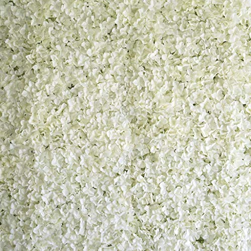 Enova Floral 4 Pack 11 Sq ft. Artificial Hydrangea Flowers Wall Mat Panel Faux Foliage Flowers Backdrop for Wedding Party Photo Event Decoration (Cream, 4) - color: Cream