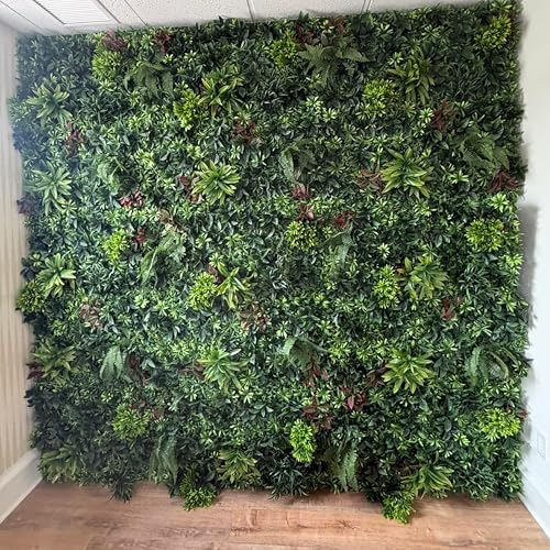 3rd Street Inn Greenery Panel - Artificial Hedge Wall - Fake Plant Wall Backdrop - Privacy Screen - Interlocking Panels - Indoor Outdoor Décor (12, Jasmine Mix) - color: Jasmine Mix