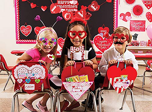 Valentines Day Photo Booth Props 35 PCS, DIY Funny Disguise Props Valentines Day Decorations with Love Banner - Valentines Party Supplies Wedding Photo Props