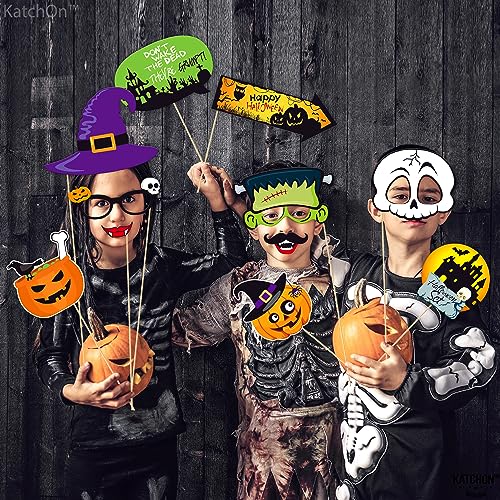 KatchOn Halloween Photo Booth Props - 56 Pack | Hocus Pocus Witch Photo Booth Props - color: Orange and Black