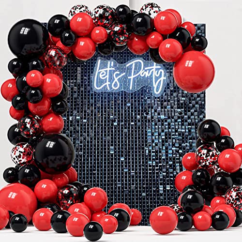 24 Panels Black Shimmer Wall Backdrops, Square Sequins Backdrops with 3D Effect, Large Photo backdrops for Birthday, Graduation, Wedding, Anniversary Party Decoration and Home Decoration - color: Black
