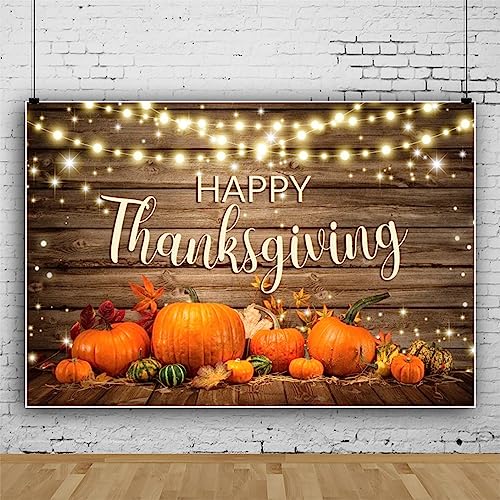 Happy Thanksgiving Wooden Backdrop Fall Thanksgiving Autumn Harvest Pumpkin Decors Photography Background 6x4ft Fabric for Friendsgiving Party Kid Children Family Portrait Studio Photo Prop - color: orange, size: 6X4FT-Polyester