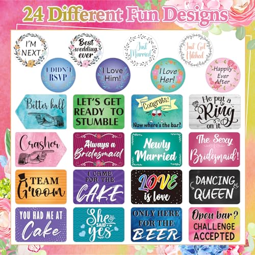 Beeveer 24 Design Wedding Arrow Photo Booth Props Selfie Props Kit with Double Sided Count PVC Photo Booth for Wedding Party Decorations Bridal Shower Engagement Supplies - style: Wedding