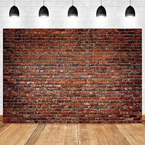 Renaiss 7x5ft Red Brick Wall Backdrop Polyester Fabric Rustic Old Brick Photo Photography Background for Newborn Baby Shower Kids Adult Birthday Party Decor Banner Photo Booth Studio Props - color: WSNKY02756, size: 7x5ft