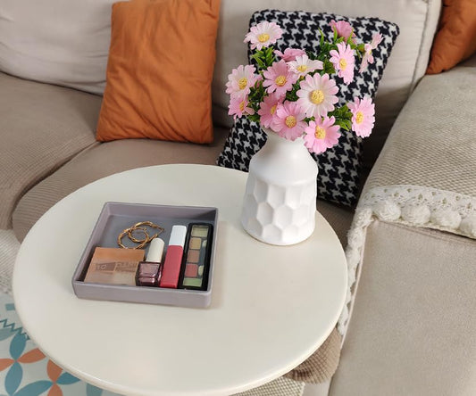 Small Square Serving Tray (5.9 inch), Durable Gray Tray for Desserts & Organization, Lightweight for Coffee, Drinks, Party, Seasoning, Perfume and Display. - color: Gray - 1 Tray, size: 5.9" x 5.9" x 0.8"