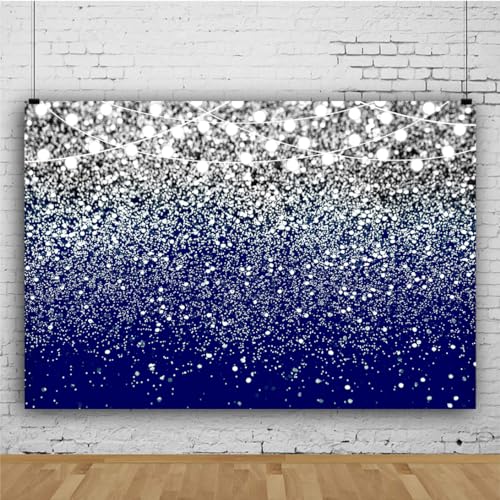 7x5ft Royal Blue Backdrop for Party Graduation Photo Backdrop Birthday Wedding Prom Decorations F137 - color: Silver, size: 7X5FT