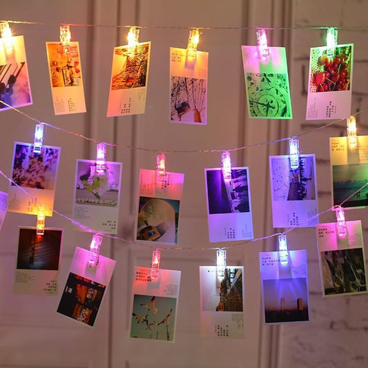 30 LED Photo Clip Fairy Lights - Twinkle Starry Lights for Home, Bedroom, Wall, Halloween, Thanksgiving, Christmas, Party, Wedding Decor - Multicolor - color: Multicolor, size: 30