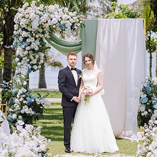 Putros Heavy Duty Backdrop Stand 8ft x 8ft Gold Pipe and Drape Kit Adjustable Metal Backdrop Sand for Wedding Photobooth Exhibition Decoration - color: Gold