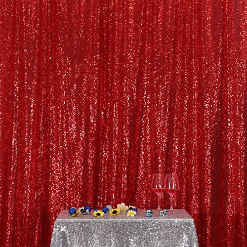 Poise3EHome 6FT x 8FT Red Sequin Photography Backdrop Curtain for Christmas Party Decoration - color: Red, size: 6x8 ft