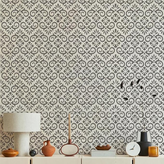 Damask Stencils for Crafts Reusable Texture Stencils Mixed Media Stencil Background Drawing Templates for Painting on Wood Wall Fabrics Crafts Furniture - style: Damask