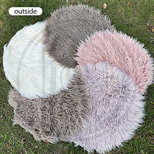 Newborn Photo Props Faux Fur Soft 29.5x19.7 inch Baby Boy Girl Photo Blanket Studio Backdrop Photo Mat Pink (29.5x19.7 inch Almost Mauve) - color: Almost Mauve