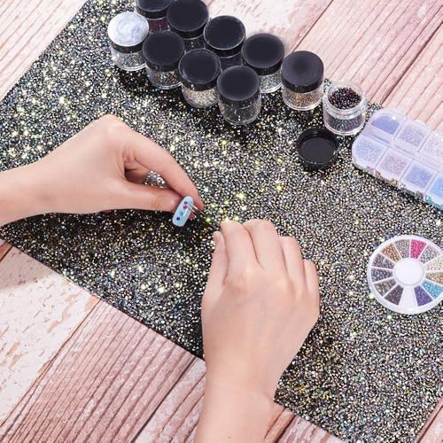 EBANKU Shiny Nail Table Mat, Nail Art Hand Rest Pad for Nail Art Cushion Pillow, Washable Portable Manicure Tool(Black) - color: Black
