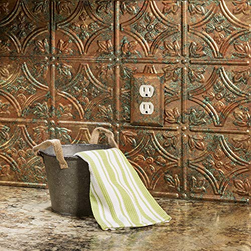 FASÄDE Traditional Style/Pattern 1 Decorative Vinyl 18in x 24in Backsplash Panel in Copper Fantasy (5 Pack) - color: Copper Fantasy, size: 5 Pack