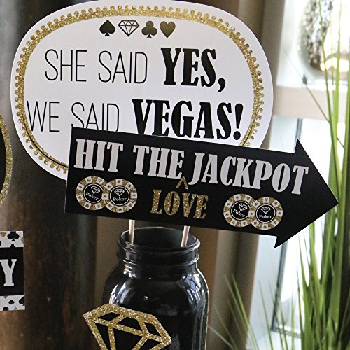 Big Dot of Happiness Funny Vegas Before Vows - Las Vegas Bridal Shower or Bachelorette Party Photo Booth Props Kit - 10 Piece - color: Vegas