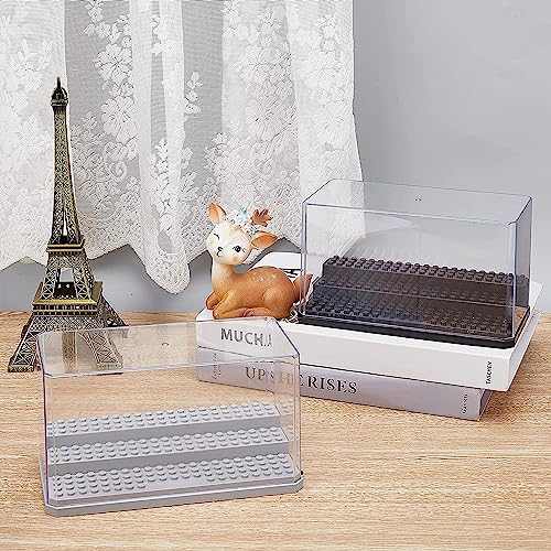 OLYCRAFT Acrylic Display Case Display Case for Minifigure Action Figures Blocks Removable Display Box for Storage Gifts Dustproof Storage Display Boxes - color: Grey