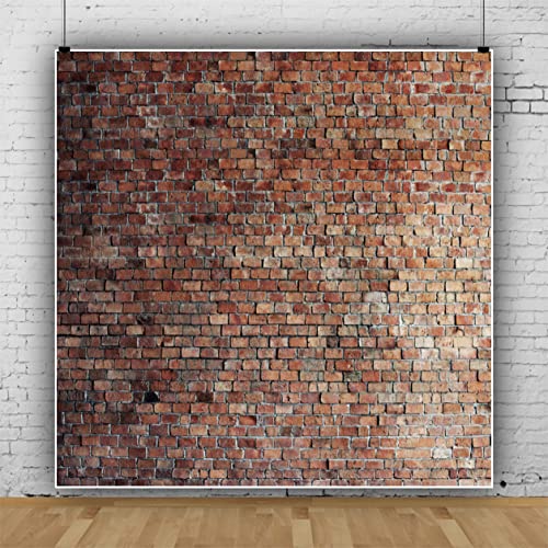 Brick Wall Backdrop 8x8ft Red Brick Vintage Background for Photography, Newborn Baby Girls Adults Portrait Birthday Wedding Baby Shower Studio Props - size: 8x8ft