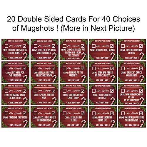 Christmas Photo Booth Prop Mugshot Signs! 20 Double sided cards for 40 fun options!