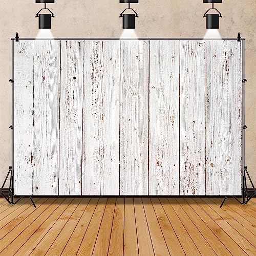 AOFOTO 12x10ft Vintage Wooden Grain Plank Photography Background Old Wood Board Flat Lay Backdrop for Products Display White Hardwood Weathered Panel Kid Baby Portrait Photoshoot Studio Props Vinyl - size: 12x10ft
