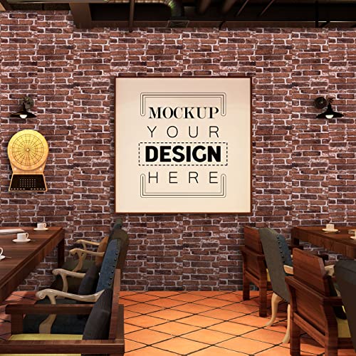 10PCS 3D Wall Panels Peel and Stick Foam 3D Brick Wallpaper Peel and Stick Red Faux Stone Wall Panel Self-Adhesive Wallpaper (10PCS, Red) - color: Red, size: 10PCS