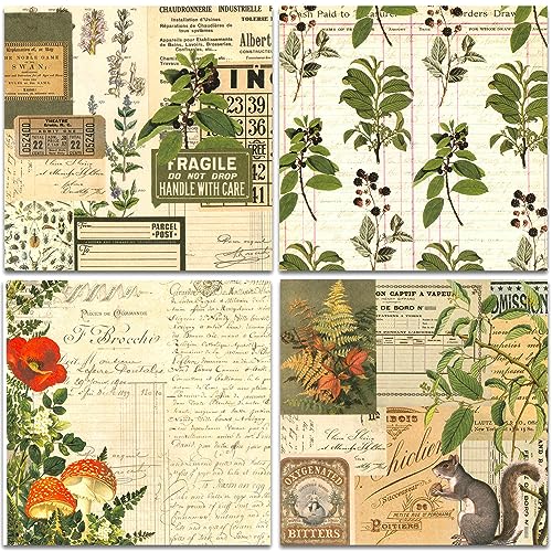 BLEDS Vintage Scrapbooking Paper, 6x6 Inch, 24 Sheets, Decorative Paper for Crafts, Scrapbook - color: 6x6 Serenity