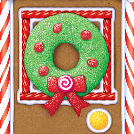 Beistle Gingerbread House Door Covers, 5’ x 30”, 3 Pieces – Magical Festive Winter Holiday Decor - Plastic for Indoor and Outdoor Use - Easily Display - Vibrant Candy Theme Christmas Decorations - style: Gingerbread House - 3 Piece
