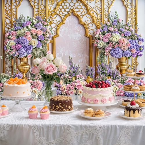 6X4ft Arabian Moroccan Party Backdrop, Moroccan Purple Floral Luxurious Golden Palace Wall Photo Backdrop for Princess Wedding Birthday Baby Shower Party Background Decorations Photo Studio Props,3 - color: Multi3, size: 6 x 4 ft