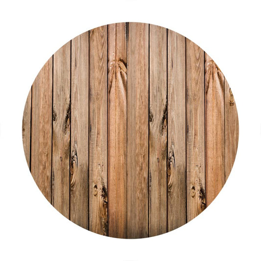 Laeacco 7.2x7.2ft Rustic Wood Round Backdrop Cover Vintage Brown Wooden Circle Background for Photography Polyester Vintage Wood Texture Round Backdrop Baby Shower Birthday Party Wedding Decoration - size: 7.2x7.2ft-Diameter