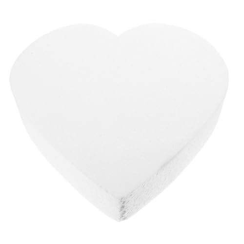 OSALADI Heart Shaped Foam Cake Model 10 Inch Baking Practicing Tool White Foam Bakery Cake Decorating Prop for Wedding Party Photography