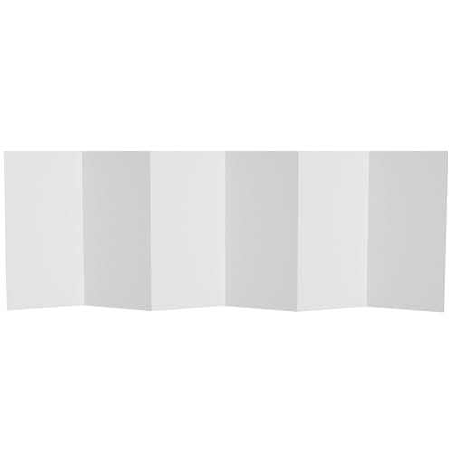 3 ft. Short White Temporary Cardboard Folding Screen - 6 Panels - size: 3 ft Short - 6 Panel