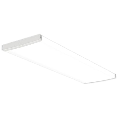 Lithonia Lighting TruWrap 4 Foot LED Ceiling Light Fixture, Low-Profile Wraparound LED Shop Light, Adjustable Lumens, Selectable Warm White/Cool White/Daylight Color, Flat Diffuser, Wide Width - size: Wide, style: Flat