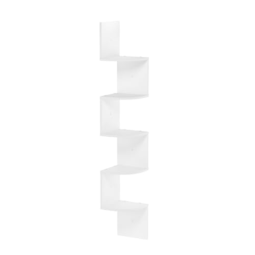 Furinno Rossi 5-Tier Wall Mount Floating Radial Corner Shelf, White - color: White, size: 5-Tier Radial, Set of 1