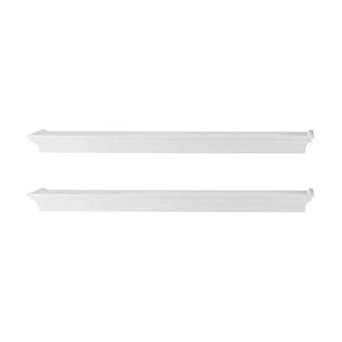 MELANNCO Arlington Floating Wall Shelves for Bedroom, Living Room, Nursery, Set of 2, 24-Inch, White - color: White, size: Set of 2 (24 Inch), style: Arlington