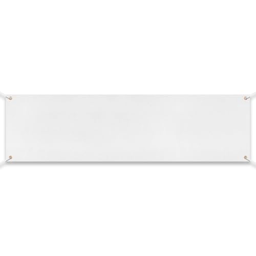Zonon Large Blank Banners And Signs Polyester Oxford Cloth Sublimation Banner To Decorate With Hanging Rope For Indoor Wall Outdoor Easy to Hang DIY Signs For Business Office (White,2 x 10 Feet) - color: White, size: 2 x 10 Feet