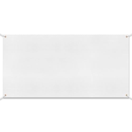 Zonon Large Blank Banners And Signs Polyester Oxford Cloth Sublimation Banner To Decorate With Hanging Rope For Indoor Wall Outdoor Easy to Hang DIY Signs For Business Office (White,4 x 8 Feet) - color: White, size: 4 x 8 Feet