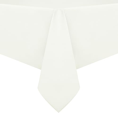 Romanstile 100% Waterproof PVC Tablecloth, Rectangle Oil Spill Proof Stain Resistant Vinyl Table Cloth, Wipe Clean Plastic Table Covers for Kitchen/Dining/Parties - 54 x 78 Inch, Ivory - color: Ivory, size: 54" x 78" (Rectangular)