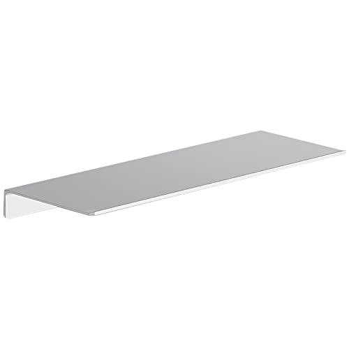 Danpoo Adhesive Floating Shelf for Wall Storage, Metal Wall Shelf for Bathroom/Living Room/Kitchen/Bedroom, Display Shelf for Collectibles(Silver, 16") - color: Silver, size: 16 IN