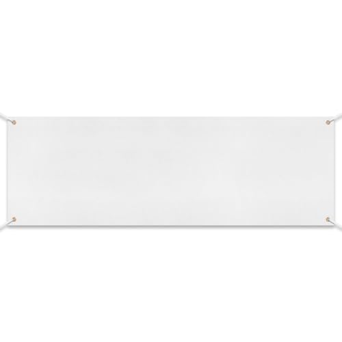 Zonon Large Blank Banners And Signs Polyester Oxford Cloth Sublimation Banner To Decorate With Hanging Rope For Indoor Wall Outdoor Easy to Hang DIY Signs For Business Office(White,4 x 12 Feet) - color: White, size: 4 x 12 Feet