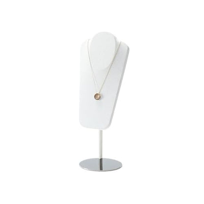 Necklace Display Luxury Metal Necklace Display Rack, Microfiber Jewelry Shelf for Stylish Props(White) - color: White