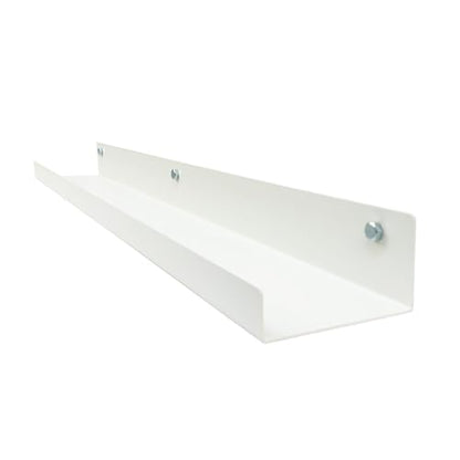 Mitus Floating Display Shelf - Wall Mounted - Modern Industrial Metal Channel Ledge White, 24 inch - color: White, size: 24 in