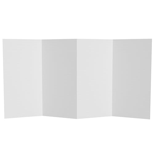 3 ft. Short White Temporary Cardboard Folding Screen - 4 Panels - size: 3 ft Short - 4 Panel
