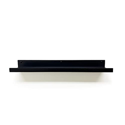Mitus Floating Display Shelf - Wall Mounted - Modern Industrial Metal Channel Ledge Black, 24 inch - color: Black, size: 24 in